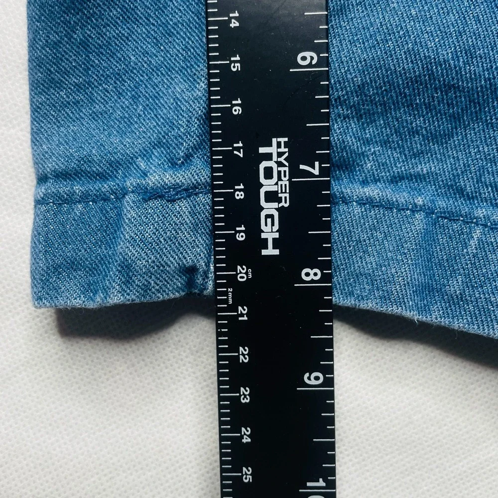 Woman Within Womens 30W Blue Elastic Waist Pull On Denim Shorts Plus Size 30